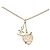 Collana Pendente in Strass a Forma di Cuore e Freccia Chanel Coco Mark Rosa D'oro - vista 2