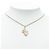 Collana Pendente in Strass a Forma di Cuore e Freccia Chanel Coco Mark Rosa D'oro - vista 6
