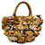 Bolso de rafia con placa de logo triangular Prada Multicolor