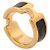 Ring Hermès NUOVO ANELLO HERMES OLYMPE PM H500058FC8955 S T52 PELLE DI VITELLO NERA & ORO Nero