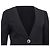 Timeless Chaqueta Chanel con cierre de botón asimétrico en algodón negro - vista 2