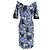 Abito Midi con Stampa Floreale Erdem in Viscosa Blu - vista 3