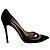 Gianvito Rossi Mesh Accent Pointed-Toe Pumps in Black Suede
