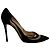 Gianvito Rossi Mesh Accent Pointed-Toe Pumps in Black Suede - view 11