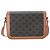 Céline Bolsa Celine Classique Triomphe em lona marrom e couro de bezerro - vue 3