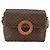 Céline Celine Vintage Macadam Circle Logo Canvas and Leather Marrone