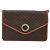 Céline Celine Vintage Macadam Circle Logo Canvas and Leather Marrone