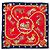 Sciarpa Hermès Carre 90 in seta rossa e blu navy Rosso - vista 3