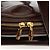 Borsa Tote Bamboo GUCCI Pelle lucida Marrone Oro Auth bs34270 D'oro - vista 17