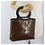 Céline Borsa a mano in tela Macadam CELINE in vinile marrone e oro Auth bs34426 D'oro - vista 22
