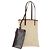 FENDI Zucca Canvas Tote Bag Beige Silber Auth hk3658