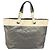 CHANEL Paris Biarritz GM Tote Bag Beschichtete Leinwand Grau Silber CC Auth bs34403 Braun - Ansicht 2