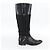 Botas Largas GUCCI Piel de Ternera No Nacida 34 1/2 C Negro Auth 174616A - vista 18