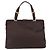 Borsa Tote PRADA Satin Marrone Oro Auth ka3712 D'oro - vista 2