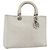 Christian Dior Borsa a mano Lady Dior Canage in pelle bianca e argento Auth YKZ152 Bianco