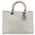 Christian Dior Borsa a mano Lady Dior Canage in pelle bianca e argento Auth YKZ152 Bianco - vista 13