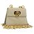Borsa Pouch in Suede Beige e Oro Gancini di Salvatore Ferragamo Auth YKZ1630 D'oro