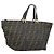 Borsa a mano in tela Zucca FENDI nera marrone oro Auth YKZ069 Nero D'oro
