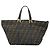 Borsa a mano in tela Zucca FENDI nera marrone oro Auth YKZ069 Nero D'oro - vista 2