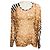 Dries van Noten Tan / Ivory / Black Mixed Pattern Print Sheer Silk Chiffon Blouse Multiple colors