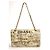 CHANEL 15S GRAFFITI SAC CLASSIQUE MOYEN DOUBLE PLIAGE Noir Blanc Beige Doré Métallisé Gris anthracite - vue 5