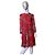 Abito Midi in Seta Floreale Msgm Rosso Multicolore