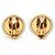 Orecchini vintage a clip Coco Mark di Chanel D'oro Verde - vista 2