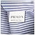 Borsa tote in tela beige con strisce e logo Prada - vista 5