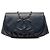 Wallet On Chain Carteira meia-lua em caviar azul CC da Chanel com corrente Azul marinho