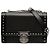 Borsa a spalla BBox 20 in pelle nera con borchie Balmain Nero
