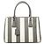 Borsa a mano a righe Galleria Medium di Prada Marrone Bianco