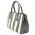 Borsa a mano a righe Galleria Medium di Prada Marrone Bianco - vista 2