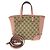 Gucci GG Canvas Leder Tragetasche Braun Beige