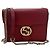 Bolsa de ombro de couro entrelaçado Gucci Vermelho