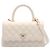 Borsa in pelle Chanel Coco Handle Flap Bianco