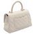 Borsa in pelle Chanel Coco Handle Flap Bianco - vista 2