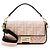 Fendi FF Bestickte Canvas Baguette Schultertasche Schwarz
