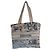 Borsa Tote Dior Riviera in Tela Beige e Nera Nero