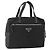 PRADA Borsa a mano in nylon nero argento Auth YKZ034