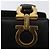 Borsa Tote Gancini in pelle nera e oro Salvatore Ferragamo Auth YKZ727 - vista 9