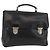 Borsa da lavoro PRADA in pelle nera argento autentica BAZ026 Nero