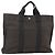 Hermès HERMES Handtasche Her Line MM aus Canvas Grau Auth YKZ1100 Braun