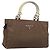 PRADA Borsa a mano con catena in nylon marrone oro Auth YKZ136 D'oro