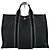 Vintage Hermès Canvas Tote Bag Schwarz Grau