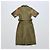 Robe chemise Dries Van Noten kaki brodée fleurs - vue 3