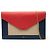 Céline Celine große blaue tricolor Lederumschlag mit Kette Marineblau