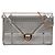 Dior Silver Metallic Patent Microcannage Diorama Wallet on Chain