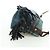 Borsa a spalla Burberry Nova Check Blue Label in lana blu navy Auth INZ074A - vista 4