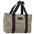 Borsa a Mano GUCCI GG Supreme PVC Argento Beige 141976 Auth YKZ182