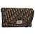 Borsa a Spalla in Tela Trotter Christian Dior Blu Navy Oro Auth ka3744 D'oro